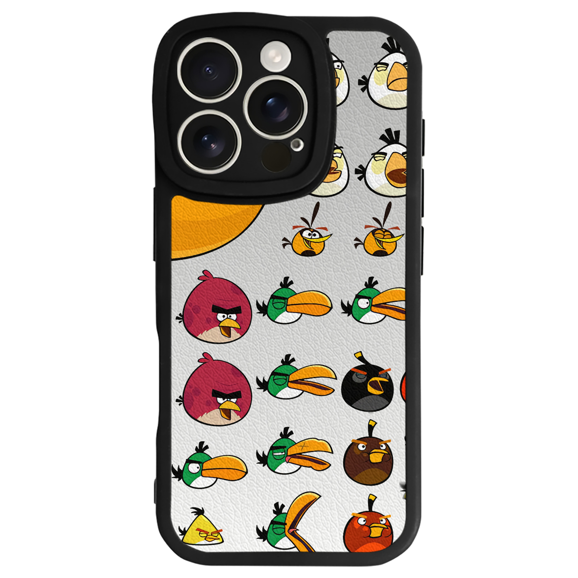 （画像用） Angry Birds アングリーバード 【iPhone 16シリーズ対応】シリコンスマホケース（レザー調） 材質：シリコン